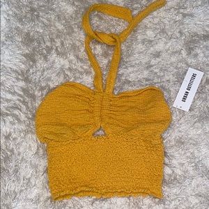 Mustard yellow, crop/halter top